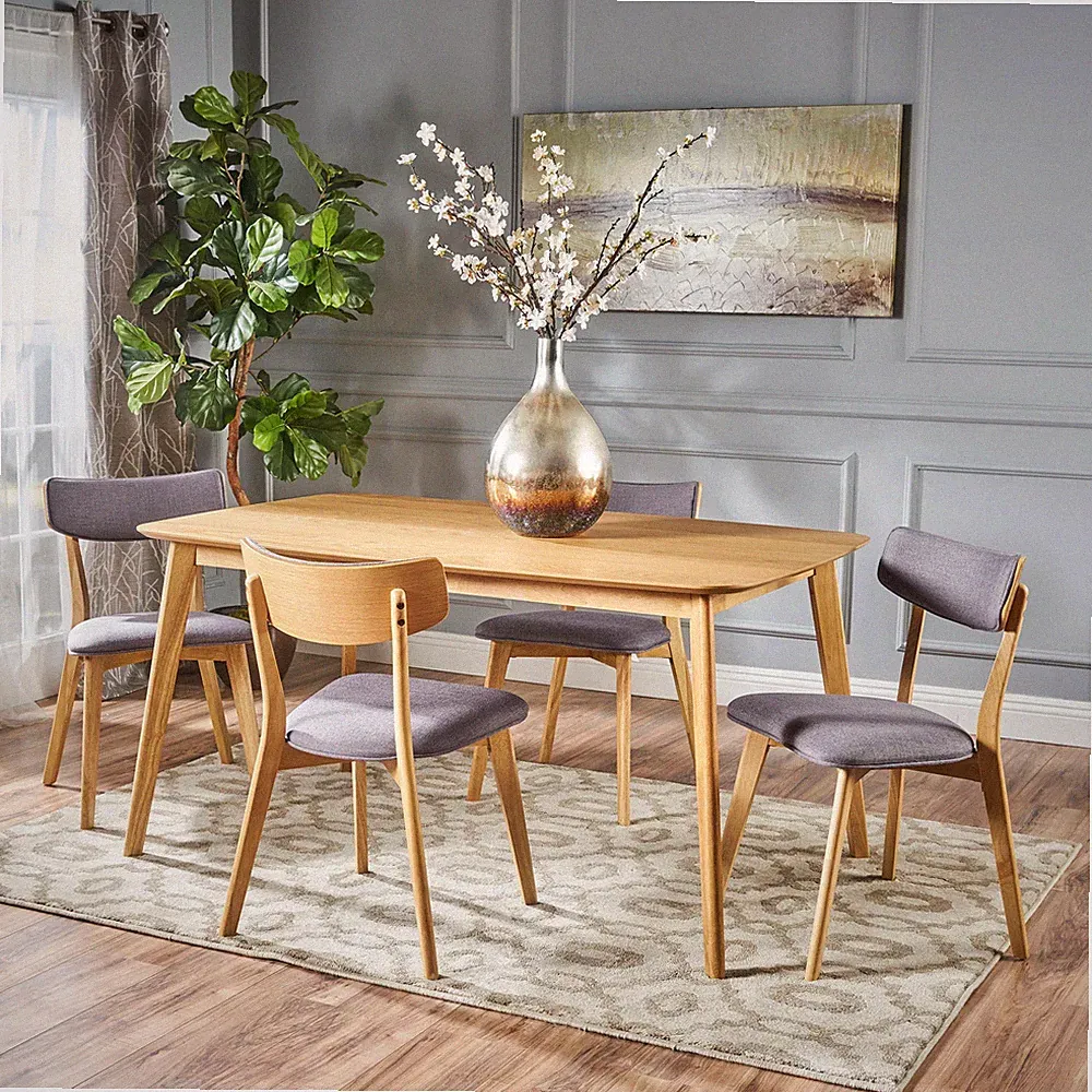 Alma Mid-Century 5-piece Wood Rectangle Dining Set by Christopher Knight Home