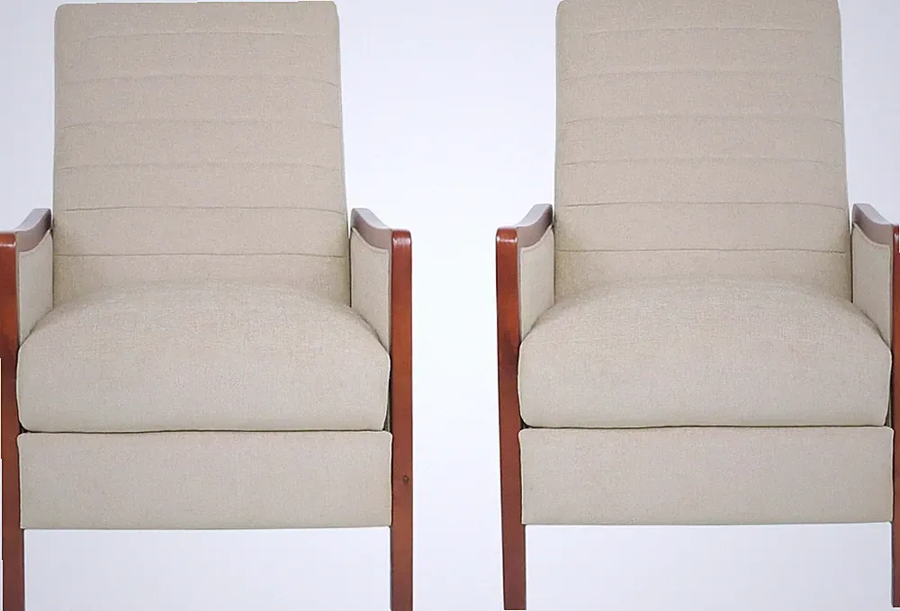 Anaura Channel Stitch Recliners - Sand/Walnut (Set of 2) by Christopher Knight