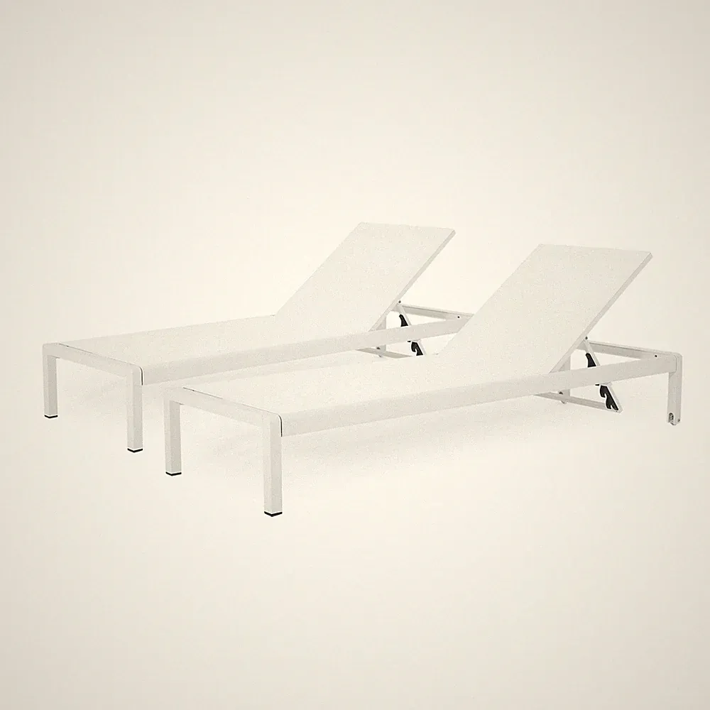 Christopher Knight Home Cynthia Outdoor Chaise Lounge (Set of 2) White.