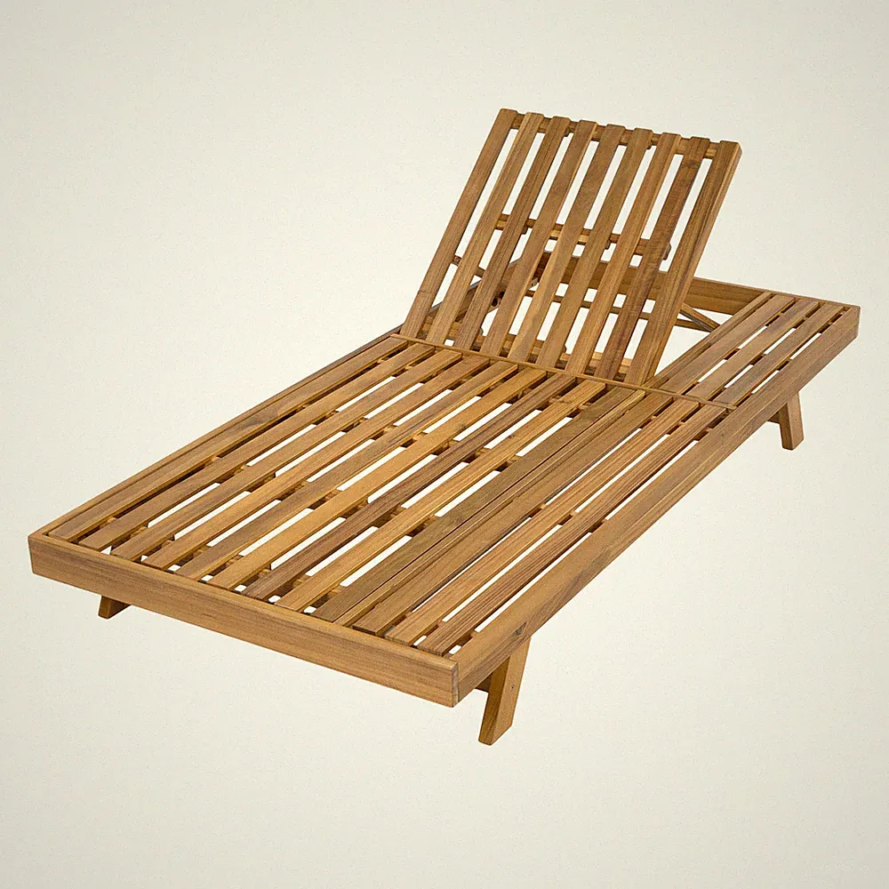 Christopher Knight Home- Olivia Outdoor Acacia Wood Adjustable Lounge Chaise