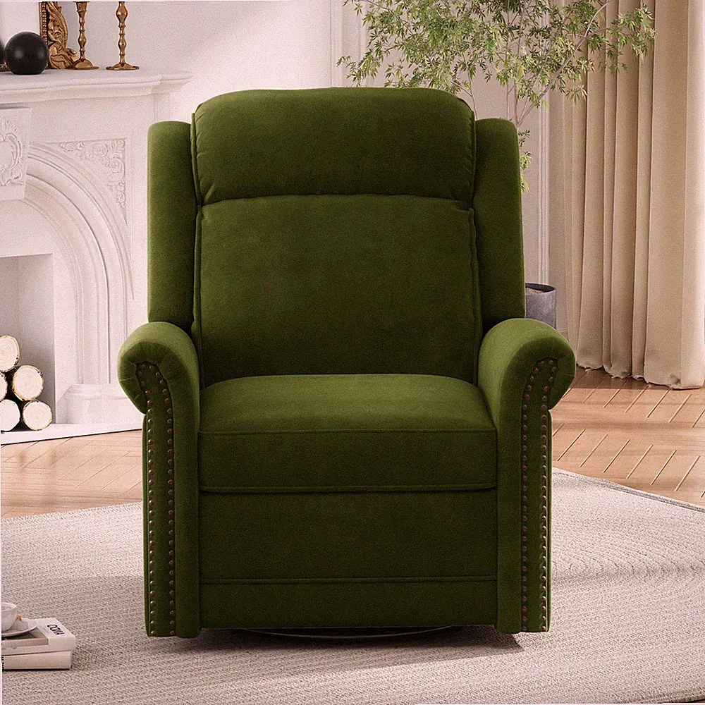 Marloo Modern Swivel Velvet Recliner Chair by Christopher Knight Home