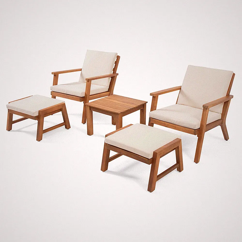 Temecula Outdoor Acacia Wood 2-Seater Chat Set by Christopher Knight Home