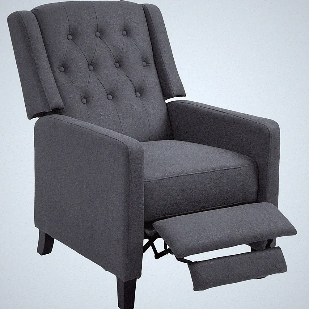 Wingback Recliner Chair for Home Theater, Button Tufted Microfibre Cloth Reclini